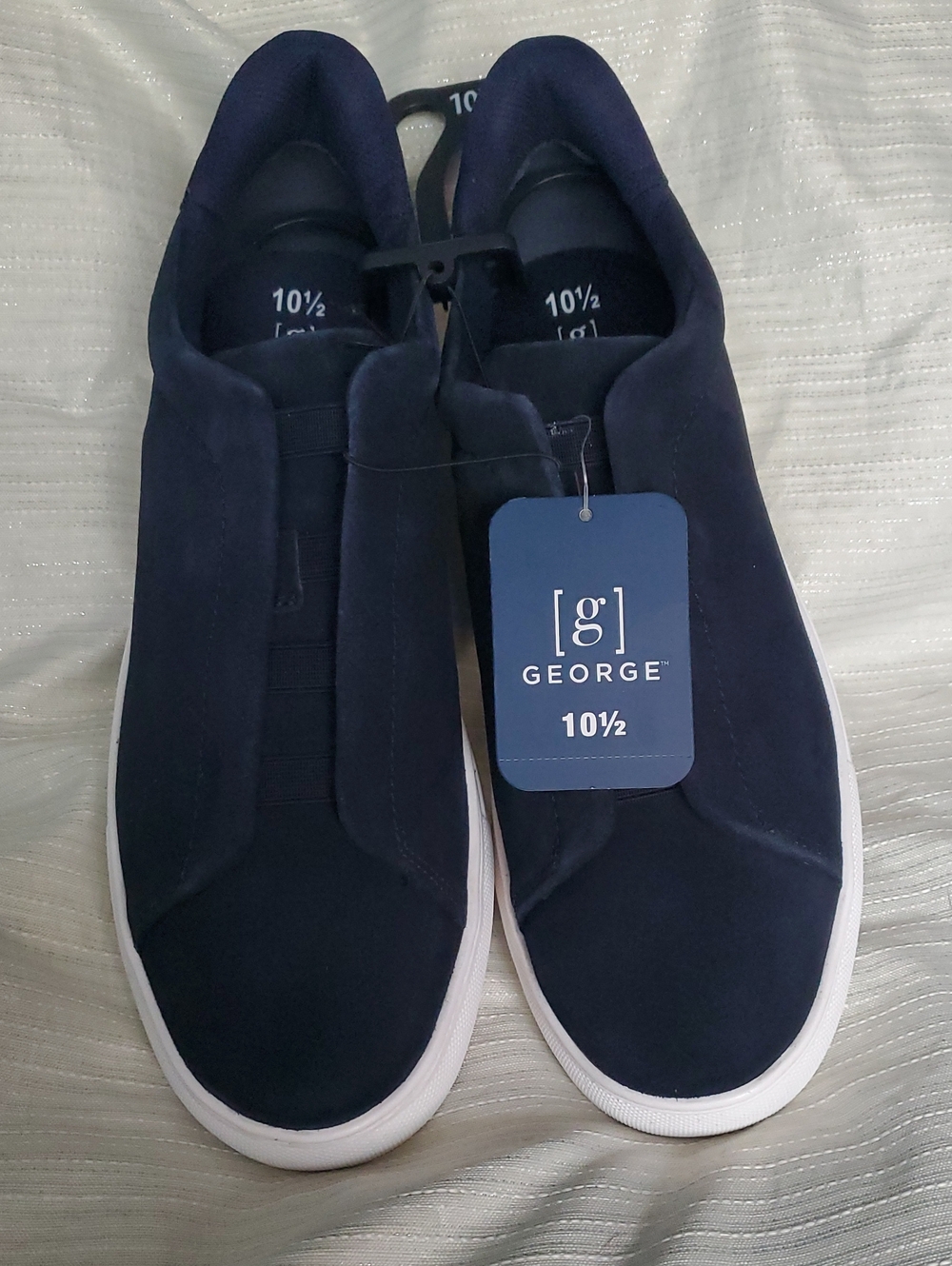 George Men's Dark Blue Slip-On Sneakers with White Sole